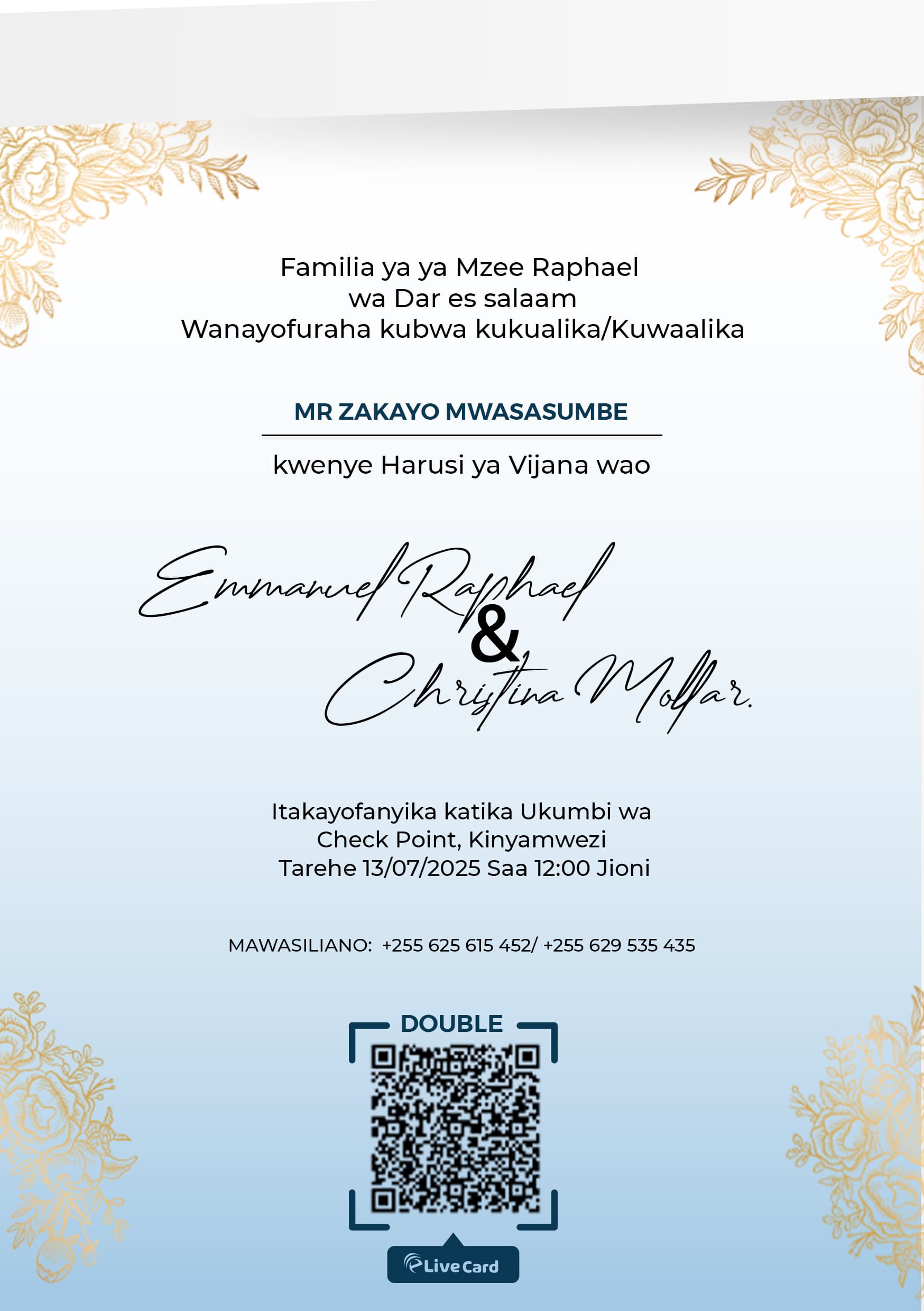 Emmanuel Raphael eLive Card A5