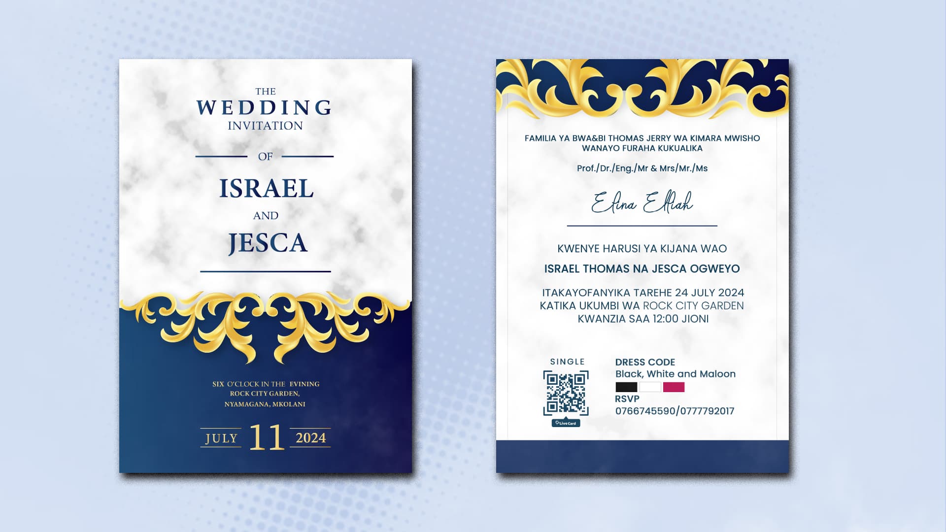 Israel and Jesca elive cad for wedding
