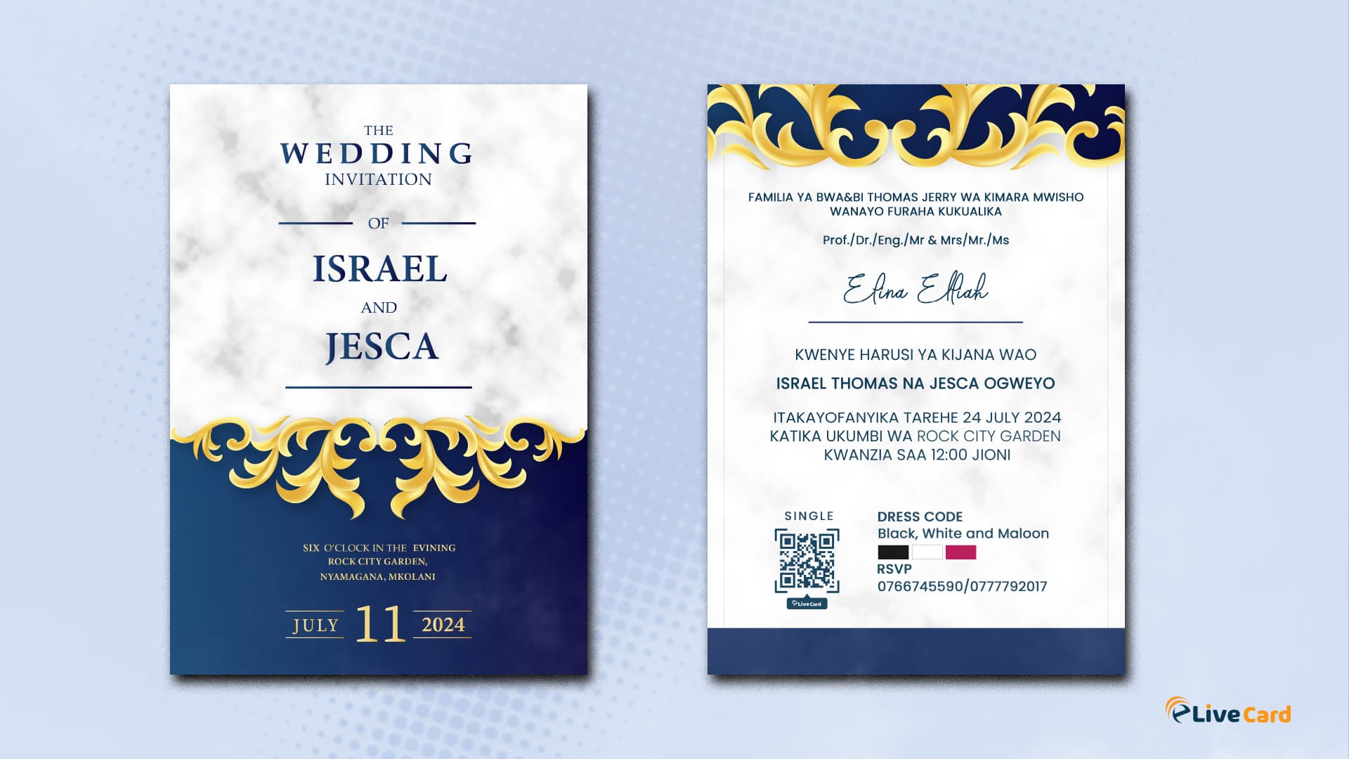 Israel and Jesca elive cad for wedding