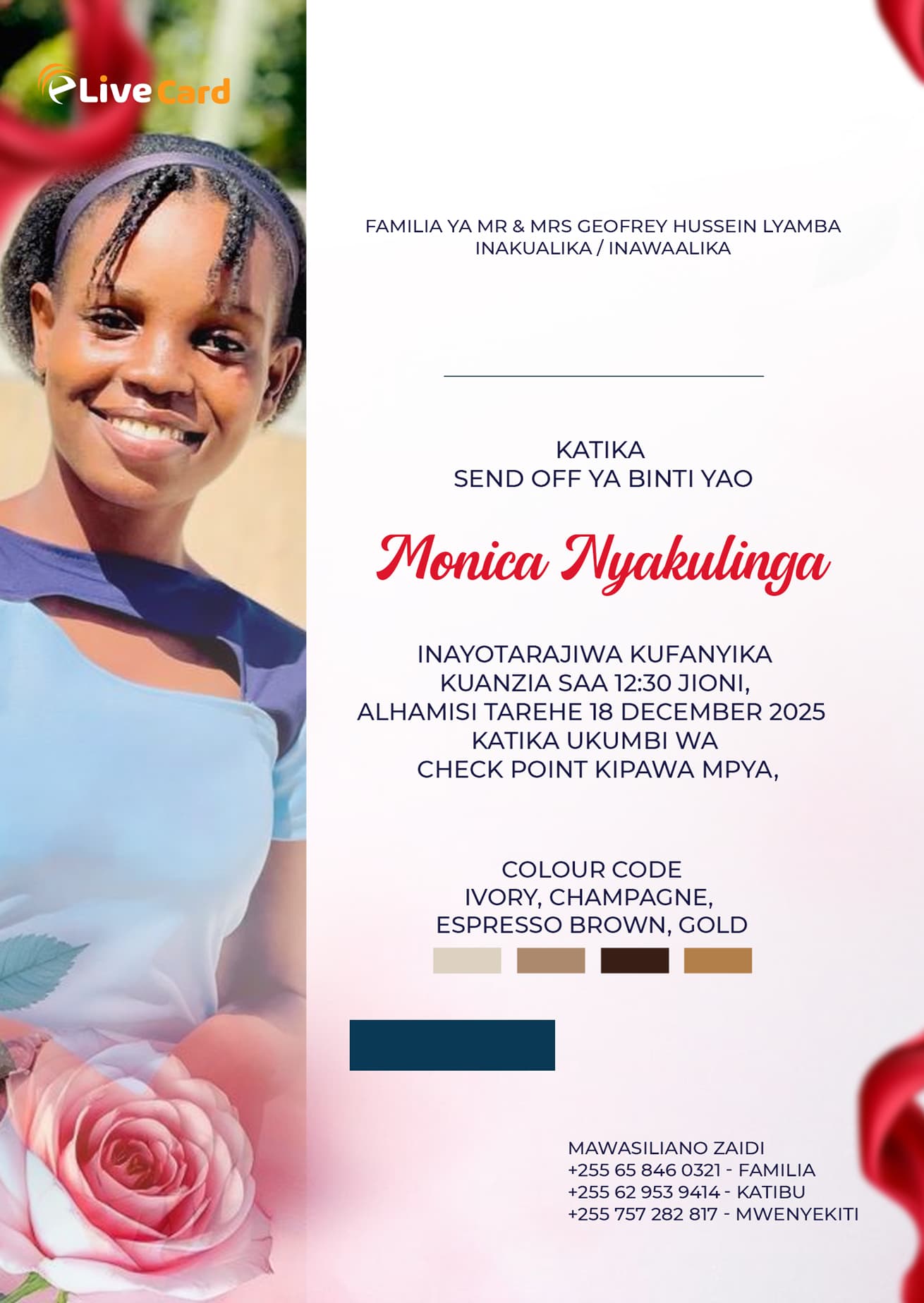 MONICA DAVID NYAKULINGA Sendoff
